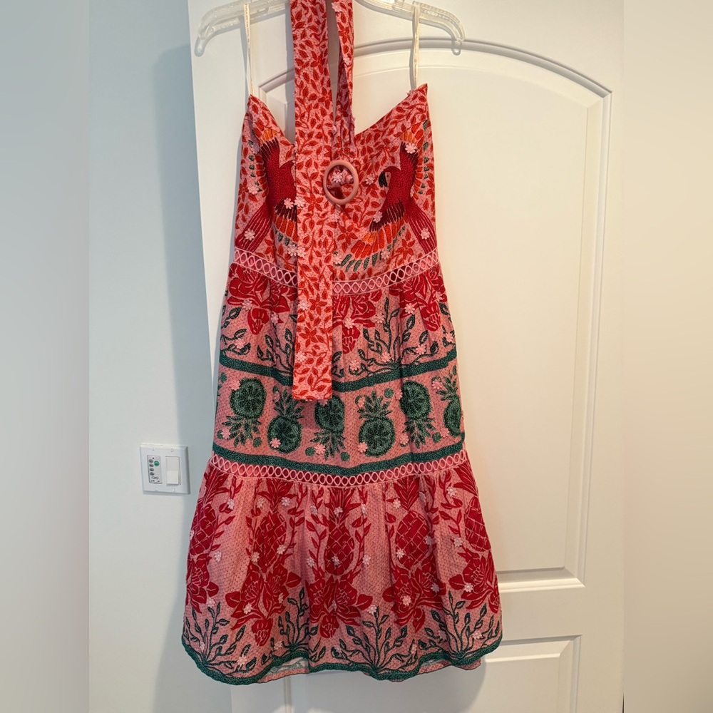 Farm Rio Maxi Skirt- Pink Ainika Print Macaws Maxi Skirt